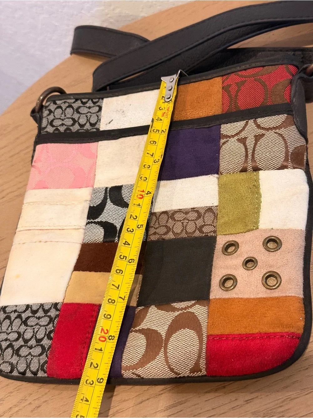 Coach Patchwork Crossbody in‎ Multi Patch Colors with Black Strap
